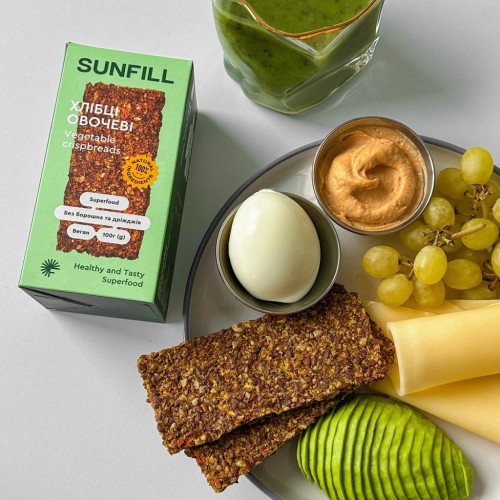 Хлібці з овочами та насінням льону