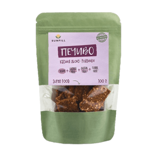 Печиво з льоном та родзинками 100 г