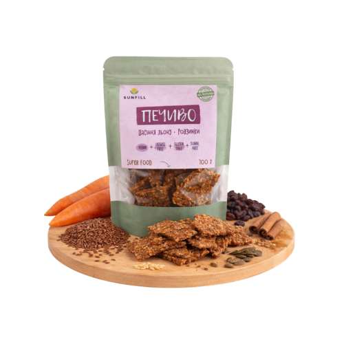 Печиво з льоном та родзинками 100 г