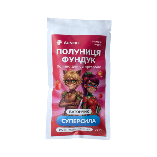 Батончик "Полуниця-фундук" 33 г